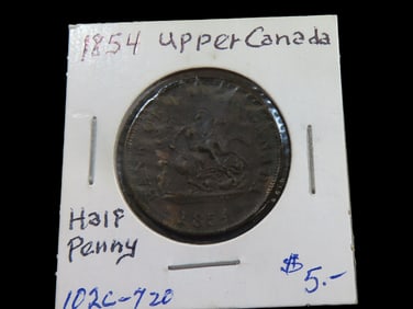 Lot of 1 Coin, Canadian provinces 1/2 penny, Bank of upper Canada 1850-1857.