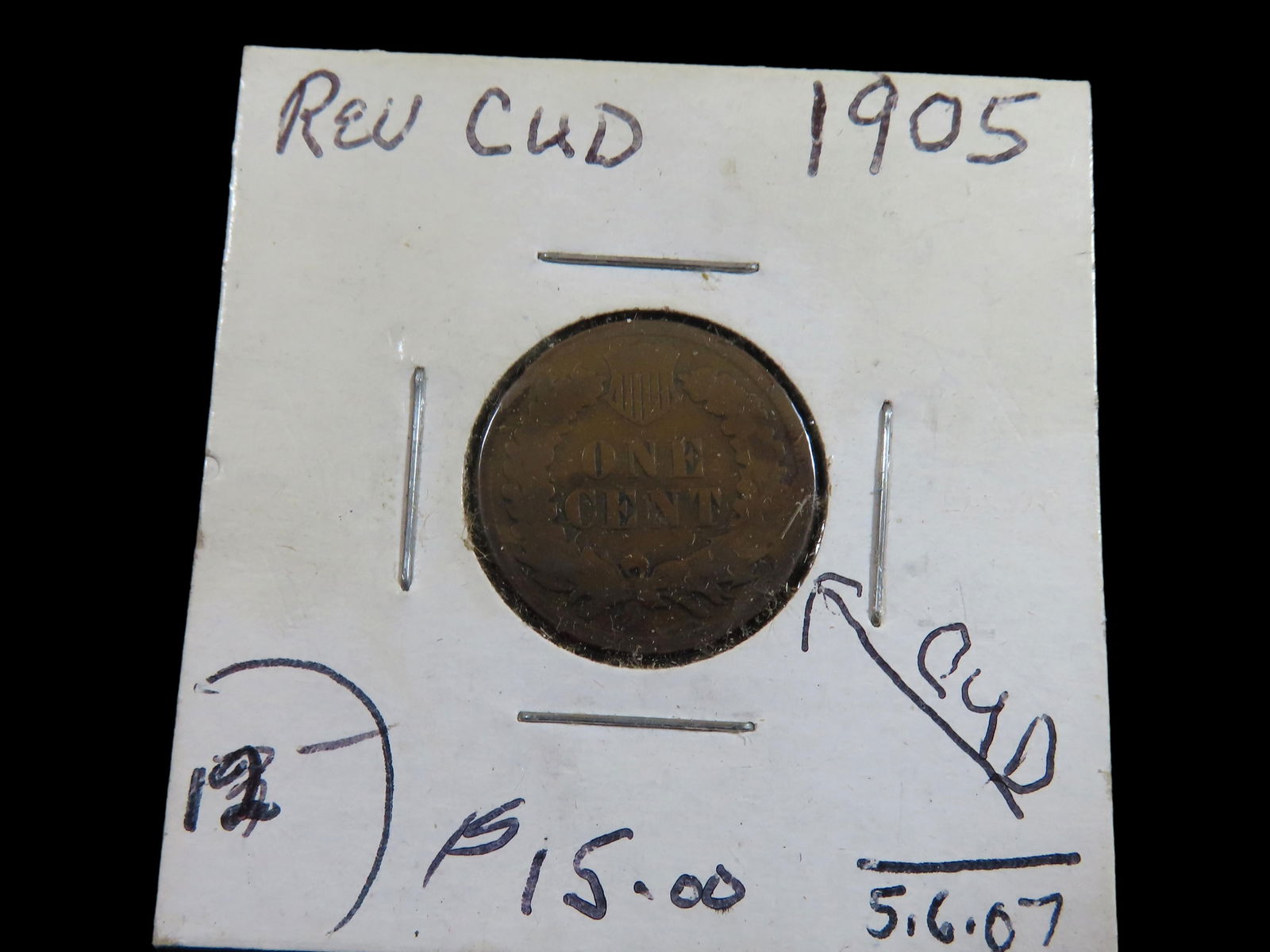 Lot of 1 Coin, USA 1 cent, Indian Head Cent 1860-1909. (1 of 3)