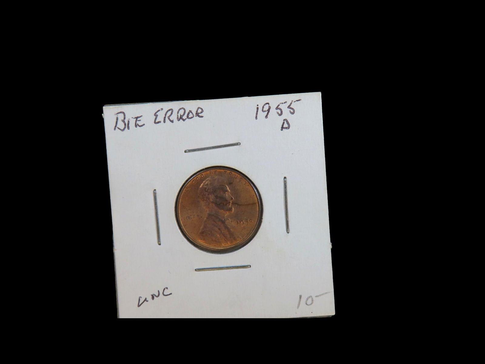 Lot of 1 Coin, USA 1 cent, Lincoln Wheat Penny 1909-1958, (1955 Error). (1 of 3)