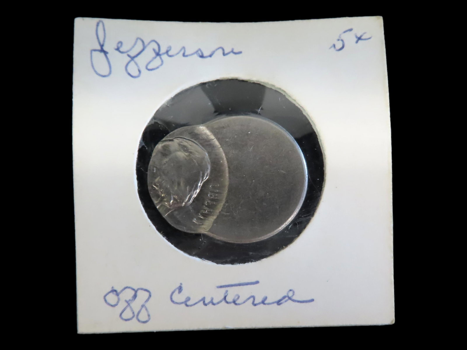 Lot of 1 Coin, Jefferson, off centered.: Lot of 1 Coin, Jefferson, off centered.