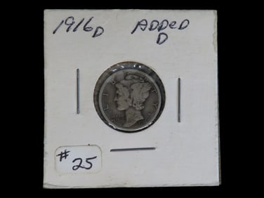 Lot of 1 Coin, USA 1 dime, Mercury Dime 1916-1945, (1916).