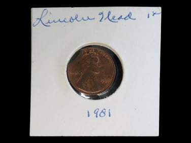 Lot of 1 Coin, Penny 1981-Chipped.