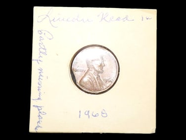 Lot of 1 Coin,USA 1 cent, Lincoln Memorial Penny 1959-2008, (1968-Chipped)