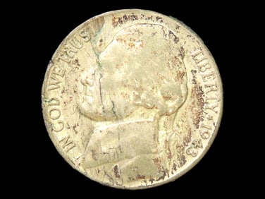 Lot of 1 Coin, USA 5 cents, Classic Jefferson Nickel 1938-2003, (1943/2 Double error).