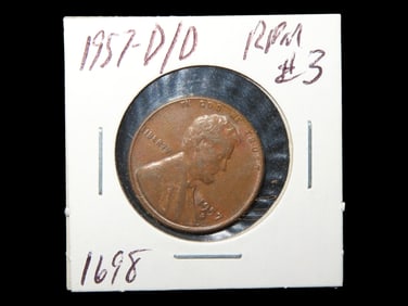 Lot of 1 Coin, USA 1 cent, Lincoln Wheat Penny 1909-1958, ( 1957).
