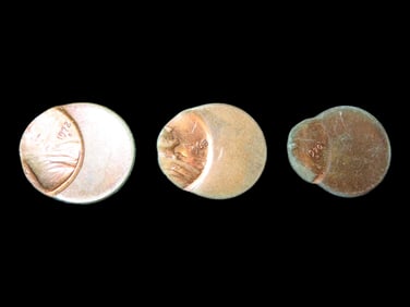 Lot of 3 Coins, 3 pennies off centered 1968, 1970,1972.