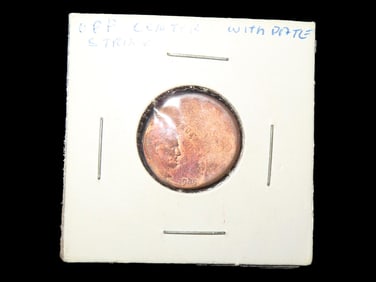 Lot of 1 Coin, Penny off centered.