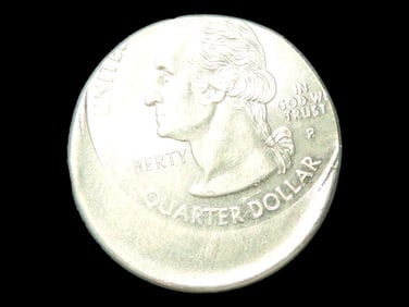 Lot of 1 Coin, Quarter, 1964, off centered.