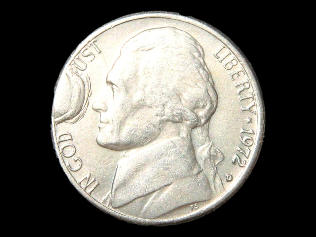 Lot of 1 Coin, USA 5cents, Classic Jefferson, 1938-2003,(1972). (1 of 3)