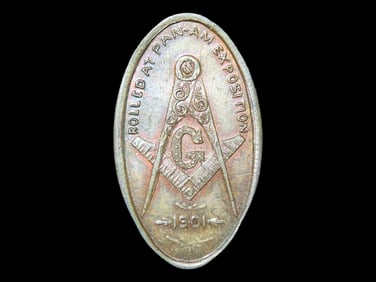 Lot of 1 Metal , Rolled at Pan-Am Exposition 1901.