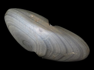 5 5/8" Notched Wing Bannerstone, Dickey & Motley COA's, found in Iroquois County Illinois, Superb