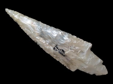 Phenomenal 5 7/8" Double Notch Turkeytail, Fayette Co. Ohio, Dickey COA, ex Harold Engles, Jack