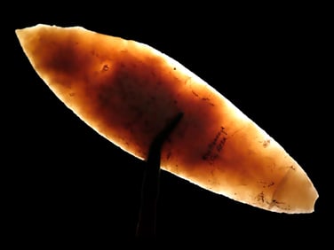 6" Kaolin Ramey Knife found in Hamilton Co Tennessee, Motley COA, Highly Translucent Kaolin Flint,