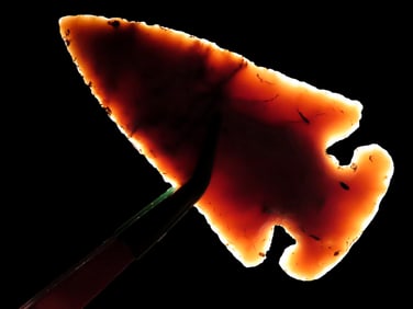 3 1/2" E-Notch Thebes, Ross Co. Ohio, Flint Ridge, Motley COA. Highly Translucent and Very Colorful