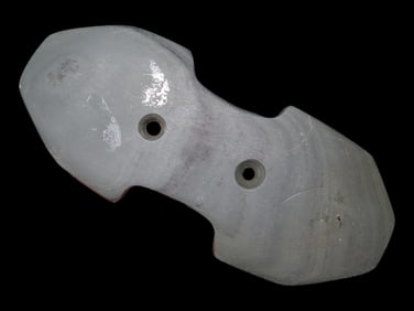 Amazing Constricted Center Gorget, Knox County Ohio, Motley COA, Beautiful piece of Banded Slate