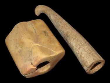 Rare Quartz Bannerstone Atlatl Hook Set, Dickey COA, Jefferson County Kentucky. Beautiful 2 1/8"