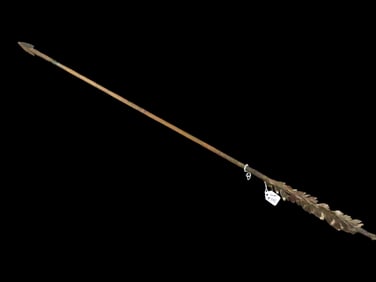 Phenomenal 29" All Original Historic Plains Indian Arrow with Original Hafted Arrowhead, Original