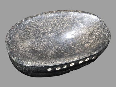 Rare 6 1/4" Northwest Coast Chumash Bowl with Shell Inlay, Motley COA, found in California. These