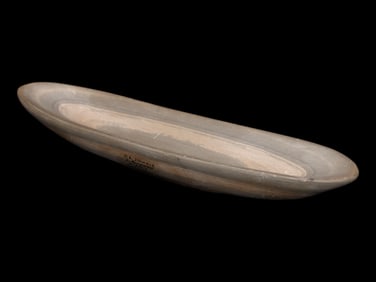 Incredible 7 5/16" Banded Slate Boatstone, Motley COA, S.E. Illinois, ex Bingman Collection, ex