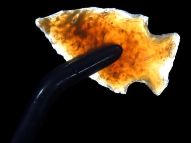 Amazing Knife River Flint Besant, Grant County North Dakota, 1 5/16" long, Highly Translucent, well