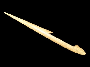 MASSIVE 12 7/8" Fossilized Bone Harpoon, Alaska Eskimo, Motley COA, Largest Example we've ever seen,