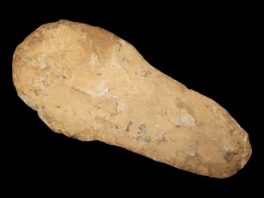9 3/4" Flint Spade, Huron County Ohio, Found by Ken Hicks on 6-6-1985 on Stock Masters Farm along