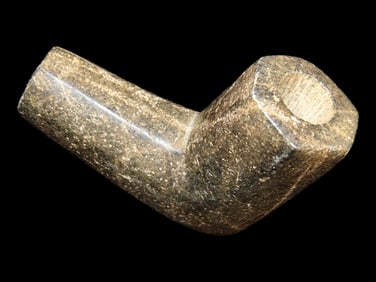 Amazing Steatite Elbow Pipe, Motely COA, Found in Georgia. Nice Large example, 3 3/4" long, Well