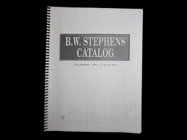 COPY OF THE B.W. STEPHENS COLLECTION CATALOG, A FAMOUS OLD TIME INDIAN ARTIFACT COLLECTOR