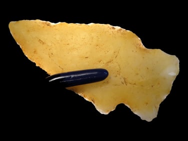 2 1/4" Translucent Honey Agate Square Stemmed Knife, Eastern Colorado, Thin with Great Flaking,