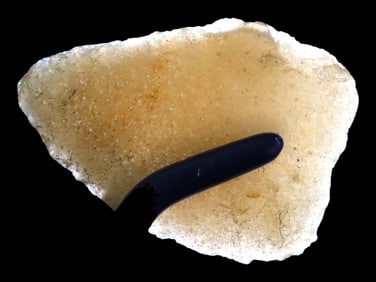 1 3/4" Hixton Clovis Knife, Wisconsin. Amazing Example, Thin and well Flaked, one side has a wide