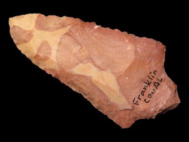 Beautiful 2 7/8" Ledbetter, Franklin County Alabama, Very Colorful piece of Red & Tan Jasper, Indian