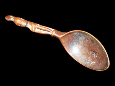Eastern Woodlands / Iroquois Human Effigy Wooden Spoon, New York, Came out of an Old N.Y. Collection