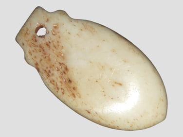 1 5/8" Elk Tooth Effigy Pendant found in South Dakota, Highly Polished & Well Patinated Indian