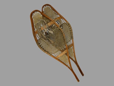 RARE Early Alaskan Eskimo Snow Shoes, 42" long each, Great original condition, made in the