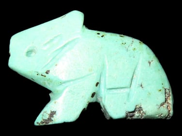 Intricate Turquoise Zuni Fetish Bead, Animal Effigy, Great Example