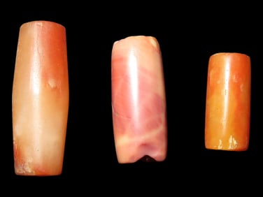 Beautiful Group of Translucent Carnelian Agate Tairona Culture Beads, Amazing Polish, Impeccable