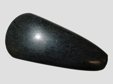Incredible Large Maya Celt, Guatemala. Amazing Form & Great Polish. Pre-Columbian. 5 3/8" long. Ex