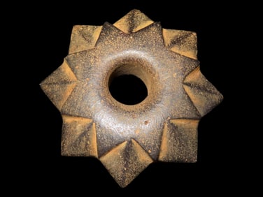 Incredible Large Pre-Columbian Stone Mace Head, 4 3/4" wide, Very Detailed Example, Perfect with No