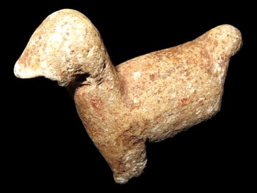 Pre-Columbian Stone Canopa Llama Effigy from Peru, Nicely Detailed Example. Nice form with Full Legs
