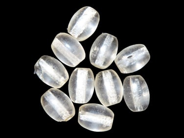 Lot of 10 Pre-Columbian Clear Crystal Quartz Drilled Tube Beads from South America. I can't imagine