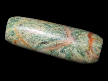 Colorful Maya Tube Bead, Yucatan Mexico. Mayan, Pre-Columbian. 1 5/8'' long. Great Polish, Ex