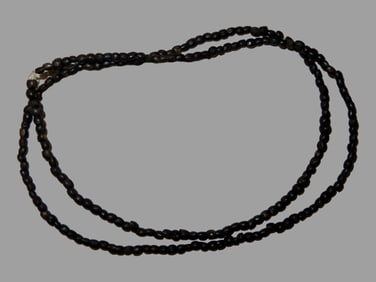 Incredible 26" Long Silver Bead Necklace, Mexico. Motley COA. Ex Dr. Harner Collection. Roughly