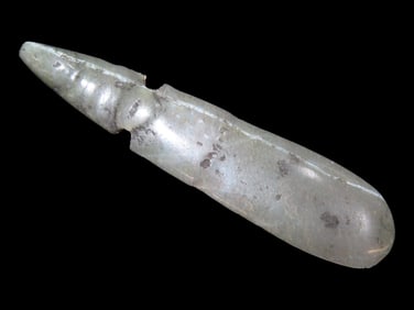 Amazing Translucent Jade Axe God Pendant, Costa Rica. Pre-Columbian. 5" long. Highly Translucent