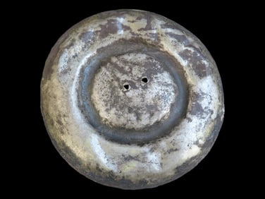 Amazing Large 3 5/8" Silver Gorget, Motley COA, Pre-Columbian, Peru. Very Nice well shaped example,