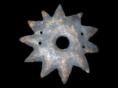 Amazing Inca Silver Star/Sun Effigy Pendant / Gorget, Peru. Nicely Shaped example with multiple