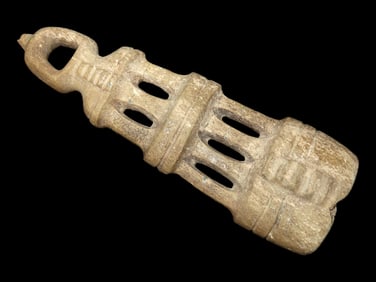 Rare 7 1/2" Mezcala Temple Effigy, Huitzilac Mexico, Motley COA. Nice Rare example of a Mezcala