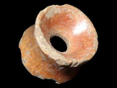 Colima Ear Spool, west Mexico, Pre-Columbian, Clay, 3/4", Ex Dr Harner