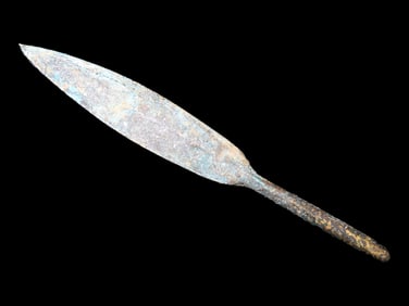 3 3/8" Copper Spear, South America, Pre-Columbian. Nice Patina. Old Atlatl Arrow Tip, Weapon, Tool.