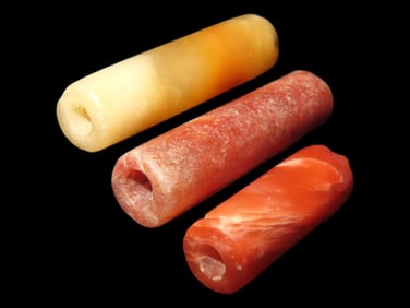 Beautiful Group of Translucent Carnelian Agate Tairona Culture Beads, Amazing Polish, Impeccable