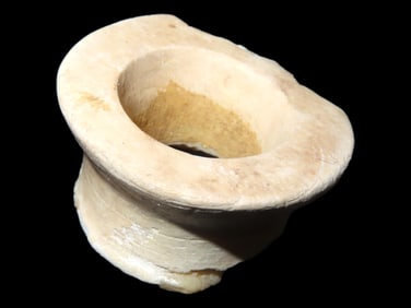 Colima Ear Spool, west Mexico, Pre-Columbian, Alabaster, 1 1/8" Ex Dr Harner